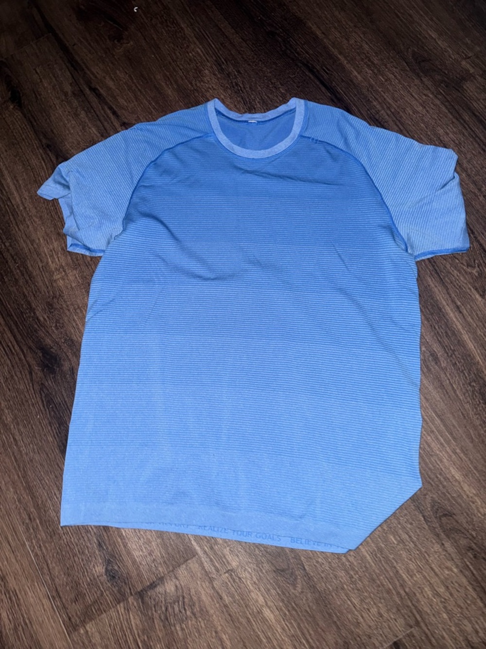 lululemon athletica Light Blue Crew Neck Short Sleeve Tee